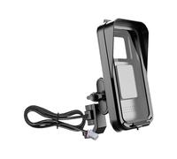 shjxi Electric Scooter Phone Holder - Waterproof Handlebar Mount for GPS Navigation, Handsfree Calling with 360° Rotation, Cycling Phone Bracket for Bike, Motorcycle, Travel, Black