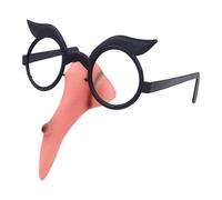 shjxi Fake Nose, Witch Costume Nose, Funny Makeup Prop with Attached Glasses, Lightweight Halloween Clown Accessory for Masquerade Party, Christmas, Performance, Birthday, Events