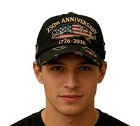 shjxi Gorra Bandera de Estados Unidos - Gorras Conmemorativas 1776-2026 | Gorra Ajustable Estilo Dad - para Veteranos, Hombres y Mujeres, 4 de Julio, Día de los Caídos, Día de la Independencia,