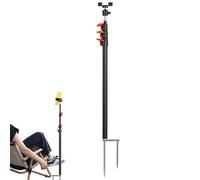 shjxi Ground Stake Phone Holder, Adjustable Spike Tripod Mount, Durable Metal Stand, 360° Rotation, Stable Outdoor Use, Black, Ideal for Live Streaming, Photography