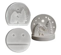 shjxi Molde de silicona, antiadherente, para belenes, manualidades, moldes de fundición para belén, para cera de cemento, arcilla, candelabro, yeso, decoración de mesa de Navidad