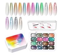 shjxi Pulido Gel por Toques, Paleta 16 celdas degradado, curado UV/LED sin limpieza, Colores De Gel Para Uñas De Pulido, Chicas Mujeres Madres Salón Hogar Vacaciones Halloween y