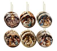 shjxi Religious Christmas Ornaments, Wooden Nativity Scene Decor, Easter Home Decorations, Christmas Tree Pendants, Meaningful Holiday, Rustic Wooden Ornaments, Nativity Decor for Home