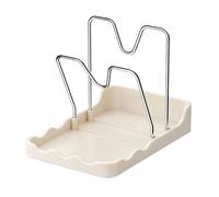 shjxi Soporte Vertical para Tapa de sartén, Organizador de Acero Inoxidable con Bandeja de para y cucharas, Ideal para Cocina, Hornear, cocinar, encimera, despensa, Restaurante y