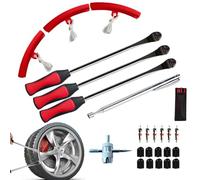 shjxi Tire Changer Tool, Tire Removal Kit, Heavy Duty Tyre Iron, 37.5x38.0cm, Rust Resistant And Long Lasting Build, Compact And Portable For The Advance Repairs, Black Red In Color