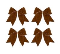 shjxi Velvet Christmas Bows - 4 Pieces Large Holiday Decoration, Elegant Red Tree Ornaments, Festive Ribbon Decor for Wreaths, Window, Doors, Stairs, and Fireplace, Soft Velvet Texture