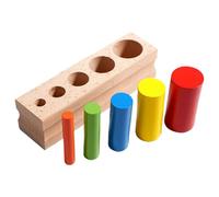 shjxi Wooden Sensory Toys, Color Recognition Game, with Cylinder Puzzle Board, Suitable to Skill Development, Interactive Toy for Children, Boys, Girls, Kids Motor Learning Play