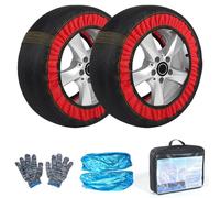 Shkalacar 2 Piezas de Calibre de Neumáticos para Automóvil 40x31x10 Cm, Cadenas de Bocadillos de Automóviles Super Sub Strip Non -Slip, Tela de Oxford Fácil para Las Condiciones de la (6006)