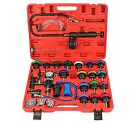 Shkalacar 28pcs Kit de Comprobador de Presión de Radiador, Kit de Recarga de Vacío de Refrigerante para Sistema de Enfriamiento, Kit de Comprobador de Presión de Refrigerante
