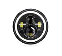 Shkalacar Faro Coche H4, Luz Faro Moto LED de 7 Pulgadas, 1pc/2pcs, con DRL/Señal de Giro/Haz Bajo/Haz Alto, Faro Redondo 6000K, 100W/140W, IP67 para vehículos de 9 V-30 V Auto, Moto, Camiones etc.