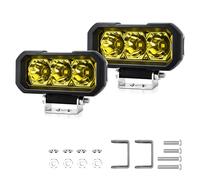 Shkalacar Faro de Trabajo Rectangular 2CPS, 240W Luz antiniebla Todoterreno 5 Pulgadas, IP68 Impermeable para Coche, Camiones, Moto, SUV, Iluminación de jardín, Foco de Luz Blanca/Amarillo