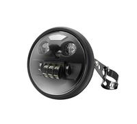 Shkalacar Faro LED de 7 Pulgadas 1PC, Faro Impermeable IP67 Faro LED Redondo para Moto con Soporte de Carcasa DRL/Señal de Giro/Luz Baja/Luz Alta