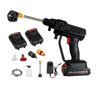 Shkalacar Hidrolimpiadora Inalámbrica, 60Bar 300W Lavadora a Presión, Pressure Washer con Batería Recargable Boquillas 5 en 1 para Coche Cerca Piso Limpieza Riego