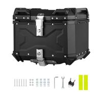 Shkalacar Maletero de Motocicleta Caja Trasera de Motocicleta Caja de Equipaje de Motocicleta Aluminio de 65 litros con Dispositivo Antirrobo de Diseño de Doble Sellado para (Negro)