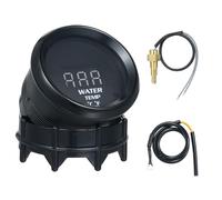 Shkalacar Medidor digital universal de temperatura del agua de 2 pulgadas/52 mm, termómetro para coche con indicador LED azul (unidades dobles: ℃ y ℉), sensor integrado, indicador de temperatura del