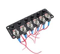 Shkalacar Panel de Interruptor de Palanca Marino, Panel Eléctrico para Barco de 6 Bandas, Encendido/Apagado Impermeable con Fusibles de 10A para Coche de 12-24 V, Barco Marino