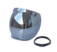 Shkalacar Visera de Casco, Lente de Casco Burbuja, Lente de Parabrisas para Casco con Soporte Abatible para Cascos Abiertos de 3 Broches