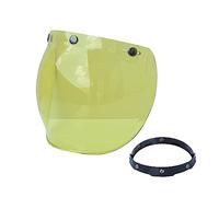 Shkalacar Visera de Casco, Lente de Casco Burbuja, Lente de Parabrisas para Casco con Soporte Abatible para Cascos Abiertos de 3 Broches
