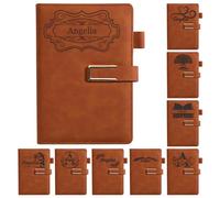 SHKINETARRY Cuaderno personalizado con nombre grabado, Diario de cuero personalizable para hombres y mujeres U2