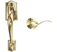 Shlage SCHLAGE Camelot FE285 CAM 505 Acc 605 Acc 605 LH - Manija de entrada delantera para puerta de entrada (latón brillante)