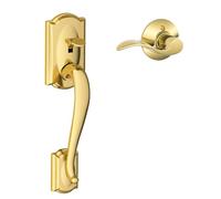 Shlage SCHLAGE Camelot FE285 CAM 505 Acc 605 Acc 605 RH - Manija de entrada delantera para puerta derecha (latón brillante)