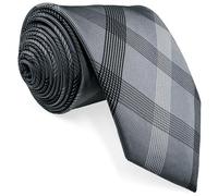 SHLAX&WING Dünne Krawatte Herren Tie Gris a cuadrosed 6cm Seide Traje de negocios Dünne