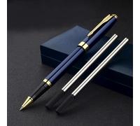 SHLWYG Juego de bolígrafos de metal (tinta negra), bolígrafo metálico azul oscuro, juego de bolígrafos personalizados: profesional y hermoso