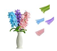 SHMEKUN Ramo de Chenilla DIY DIY Barra Retorcida Flor Colorida Material De Jacinto Bolsa Hommed Home Decoration-3 Paquete de Material de Bricolaje de Jacinto
