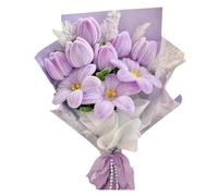 SHMEKUN Ramo de Chenilla DIY Kit De Material De Palo De Ramo De Ramo De Bricolaje-Taro Purple Tulip Lily