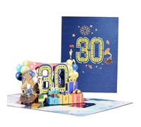 SHMEKUN Tarjetas de felicitación florales 1pc 1/10/18/20/30/40/50/60/70/80/90/CARJETA DEL CENA DEL ANIVERSARIO-Número 30