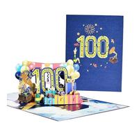 SHMEKUN Tarjetas de felicitación florales 1pc 1/10/18/20/30/40/50/60/70/80/90/CARJETA DEL CENA DEL ANIVERSARIO-Número 100