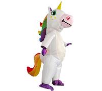 SHMIZZ Disfraz Hinchable Adulto Unicornio, Halloween Costumes Disfraz Hinchable Disfraz Inflable Carnaval Blow Up Party Cosplay Disfraces para Adultos para Halloween,Cosplay,Fiesta (Blanco)