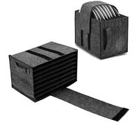 SHMSHNG Soporte para platos para caravana, espacio para 8 platos, organizador de camping, almacenamiento para caravana, barco, cocina móvil (1 pieza, gris oscuro)