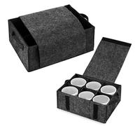 SHMSHNG Soporte para tazas de autocaravana, espacio de almacenamiento para 6 tazas, organizador de camping, almacenamiento para caravana, barco, cocina móvil (1 pieza, gris oscuro)