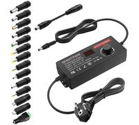 SHNITPWR Fuente de alimentación Universal de 3V ~ 12V, 120W, 10A, Adaptador CA/CC, con 14 adaptadores para Dispositivos electrónicos de 3V hasta 12V, Marco de Fotos, Tiras LED de 10A máx