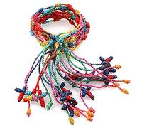 Shntig 12 Piezas Pulseras de Cuerda Pulsera de Hilo de 7 Nudos Nudo Trenzado Ajustable Cábala para Protecciones Amiga para Mujer