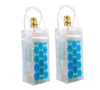 Shntig 2 bolsas plegables de refrigeración para botellas, aislamiento seguro de gel para picnic, senderismo y portón trasero, bolsa fría caliente, Blue