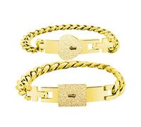 Shntig 2X / Set Pareja Pulseras Amante de Candado de Corazón para Pulsera de Llave con Cerradura para Brazalete de Llave Decoración de Joyería Regalo para H Conjuntos de Aretes para Mujer