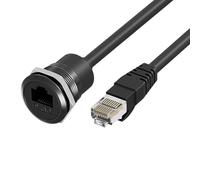 Shntig Adaptador Ethernet Cat6 RJ45 integrado, diseño en forma de C, acoplador de montaje en panel RJ45 para una conexión de red segura y estable, puerto de red integrado