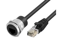 Shntig Adaptador Ethernet Cat6 RJ45 integrado, diseño en forma de C, acoplador de montaje en panel RJ45 para una conexión de red segura y estable, puerto de red integrado