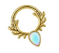 Shntig Anillos de nariz con forma de cuerno de ciervo de moda, sin costuras, superficie lisa, joyería para la nariz, adecuado para regalar o para expresar tu propia joyería única, One Size, como se