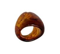 Shntig Anillos de resina marrón de moda resistentes adornos marrones para mujeres que abrazan la individualidad todos los días
