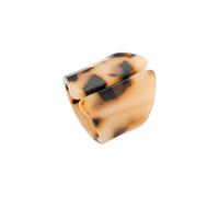 Shntig Anillos geométricos de leopardo inspirados en arte contemporáneo Banda ligera para dedo Acrílico Joyería de unisex Patrón de leopardo Anillos de acrílico marrón