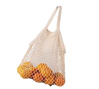 Shntig Bolsa de la compra de malla de algodón resistente, práctica bolsa de almacenamiento para frutas y verduras, mango reforzado que evita que se rompa, compra plegable, multicolor, S, Mass Beauty
