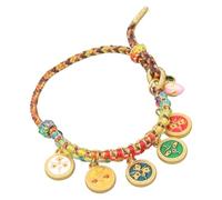 Shntig Cadena de mano tibetana Thangka tejida a mano, cinco vías, dios de la riqueza, para uso diario, accesorio cómodo, joyería de buena suerte y riqueza