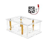 Shntig Carcasa de acrílico transparente para 4 tableros de desarrollo profesional, carcasa protectora transparente para disipación de calor, accesorios de montaje de placa de desarrollo transparente