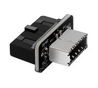 Shntig Conector de Junta de dirección USB3.0 de 19/20 Pines, Placa Base de Ordenador de Escritorio, Soporte de Pin Vertical, Puerto de Enchufe de Codo de 90 Grados, Adaptador de Panel Frontal USB
