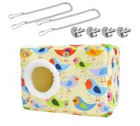 Shntig Forro de felpa peluda, jaula de nido de pájaros, hamaca de descanso, percha de invierno, cama colgante para loros pequeños, accesorios de jaula para mascotas