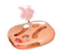 Shntig Identity Entertaining - Juguete de gato que incluye plumas elásticas y sendero colorido para ochocientos desafíos mentales desatados, construido a partir de un robusto juguete de gato de