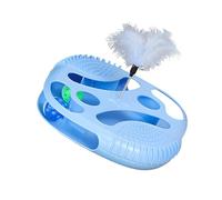 Shntig Identity Entertaining - Juguete de gato que incluye plumas elásticas y sendero colorido para ochocientos desafíos mentales desatados, construido a partir de un robusto juguete de gato de